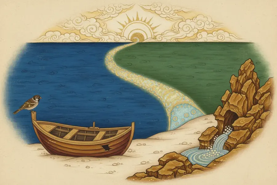 A boat where two seas meet